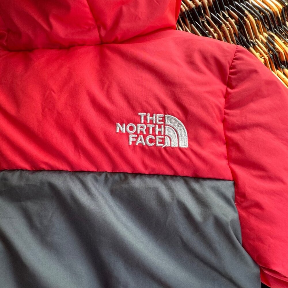 THE NORTH FACE Moondoggy Puffer Jacket Girls 12-18M Pink Gray Puffer EUC Baby - Picture 11 of 11